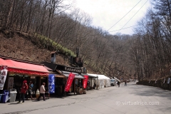 Snack shops at the bus stop.