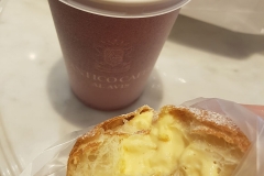 Decent coffee and a custard bun.