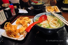 Udon soup and yummy sides